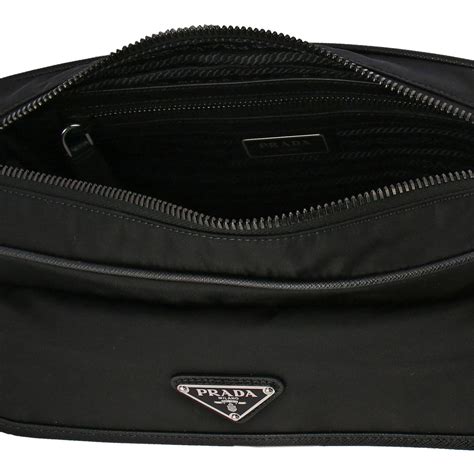 umhängetasche prada herren nylon schwarz|Prada.